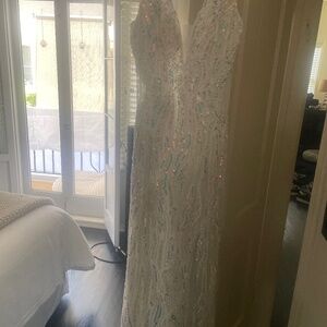 White Evening Floor Lenght Gown